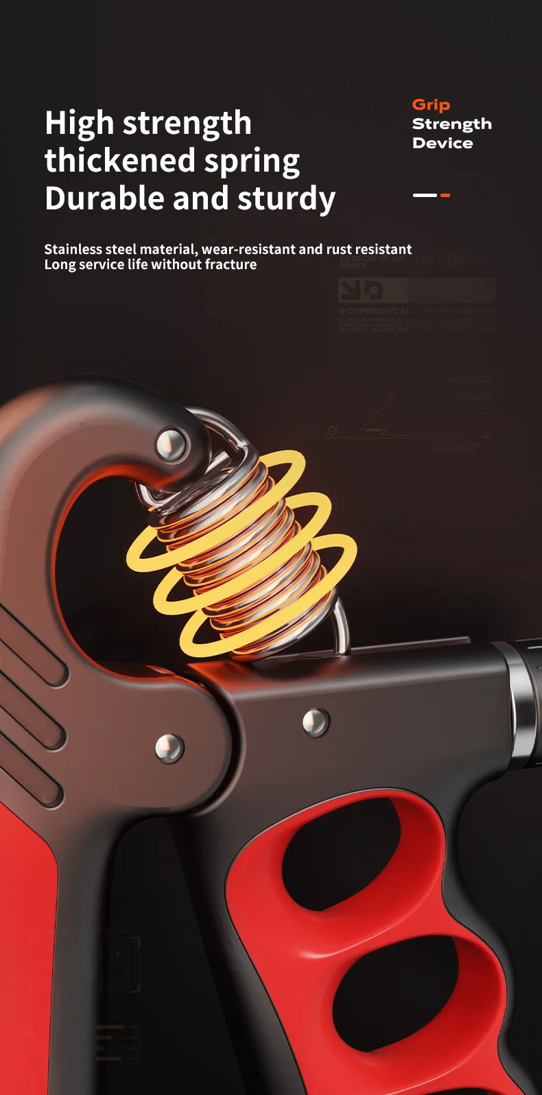 Grip Strengthener Gym Training Hand Exerciser Adjustable 5-100KG Fitness Unisex Finger Rehabilitation Training Hand Grip pesas - WeightCityStore