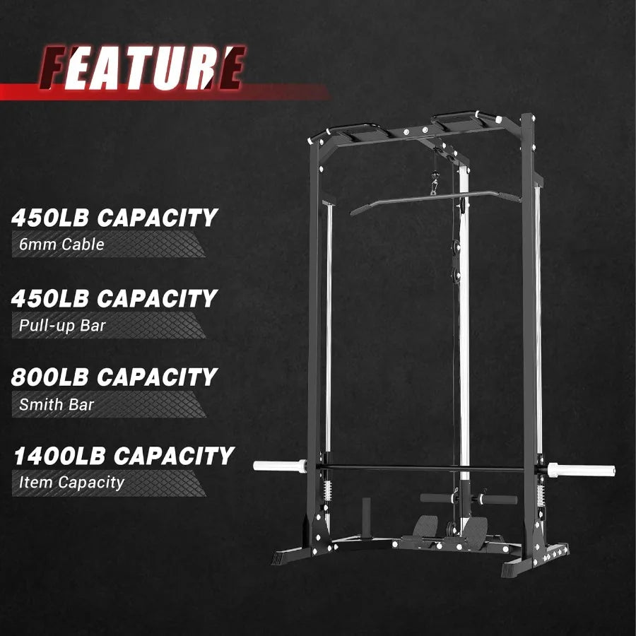 Compact Smith Machine Home Gym 800lb Barbell Sleeve SpaceSaving - WeightCityStore