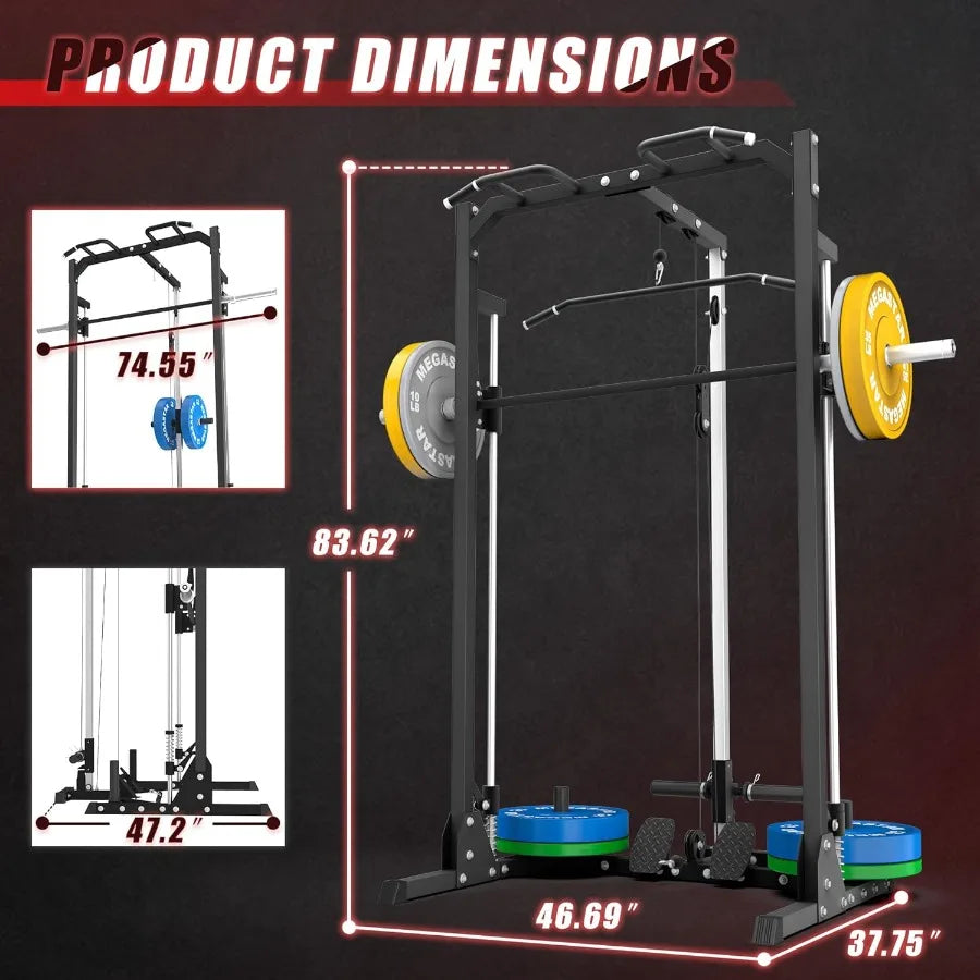 Compact Smith Machine Home Gym 800lb Barbell Sleeve SpaceSaving - WeightCityStore