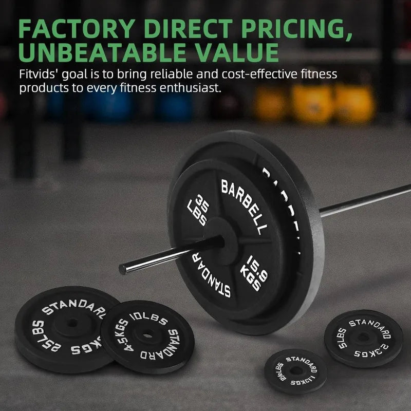 Cast Iron 1-Inch Standard Weight Plate for Strength Training & Weightlifting Home Gym, Multiple Weights Available - WeightCityStore