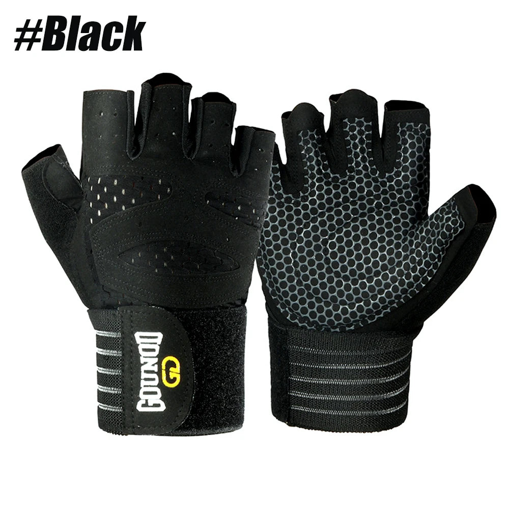 1 Pair Workout Gloves for Men Women, Padded Weight Lifting Gloves with Wrist Wraps Support, Full Palm Protection, Grip for Gym Tr - WeightCityStore