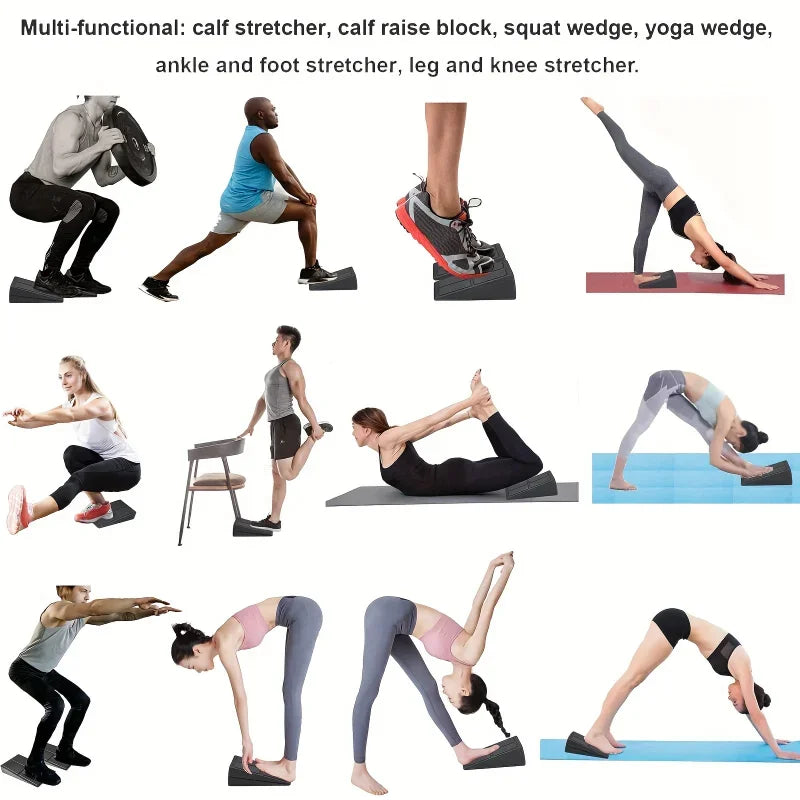 3pcs/set Squat Wedge Block Adjustable Non-Slip Squat Ramp Deadlift Wedge Calf Stretcher Slant Board Strength for Squat Deadlift - WeightCityStore