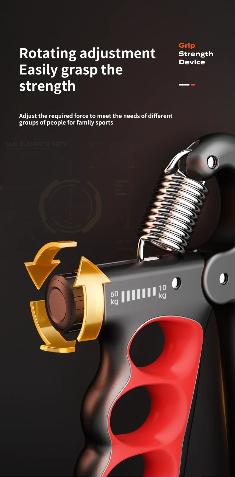 Grip Strengthener Gym Training Hand Exerciser Adjustable 5-100KG Fitness Unisex Finger Rehabilitation Training Hand Grip pesas - WeightCityStore