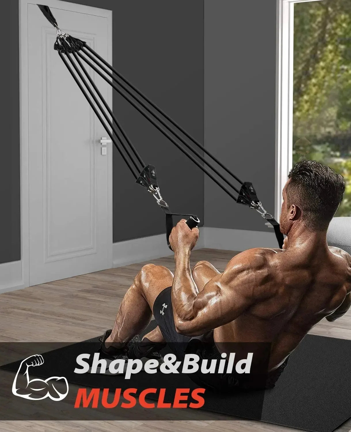 Resistance Bands Set, Exercise Bands With Door Anchor, Handles, Carry Bag, Legs Ankle Straps For Resistance Training - WeightCityStore