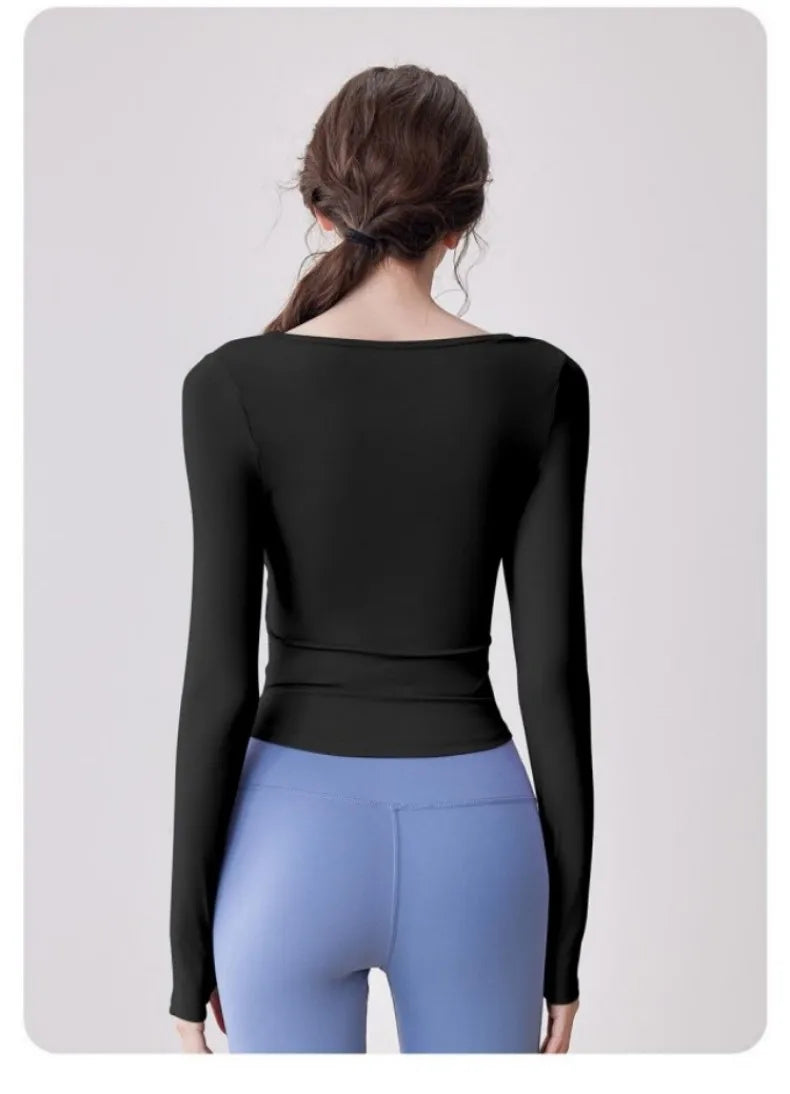 Women Yoga Top Lightweight Breathable Comfortable Yoga Long T-Shirt Casual Fitness Running Cycling Workout Yoga Long T-Shirt - WeightCityStore