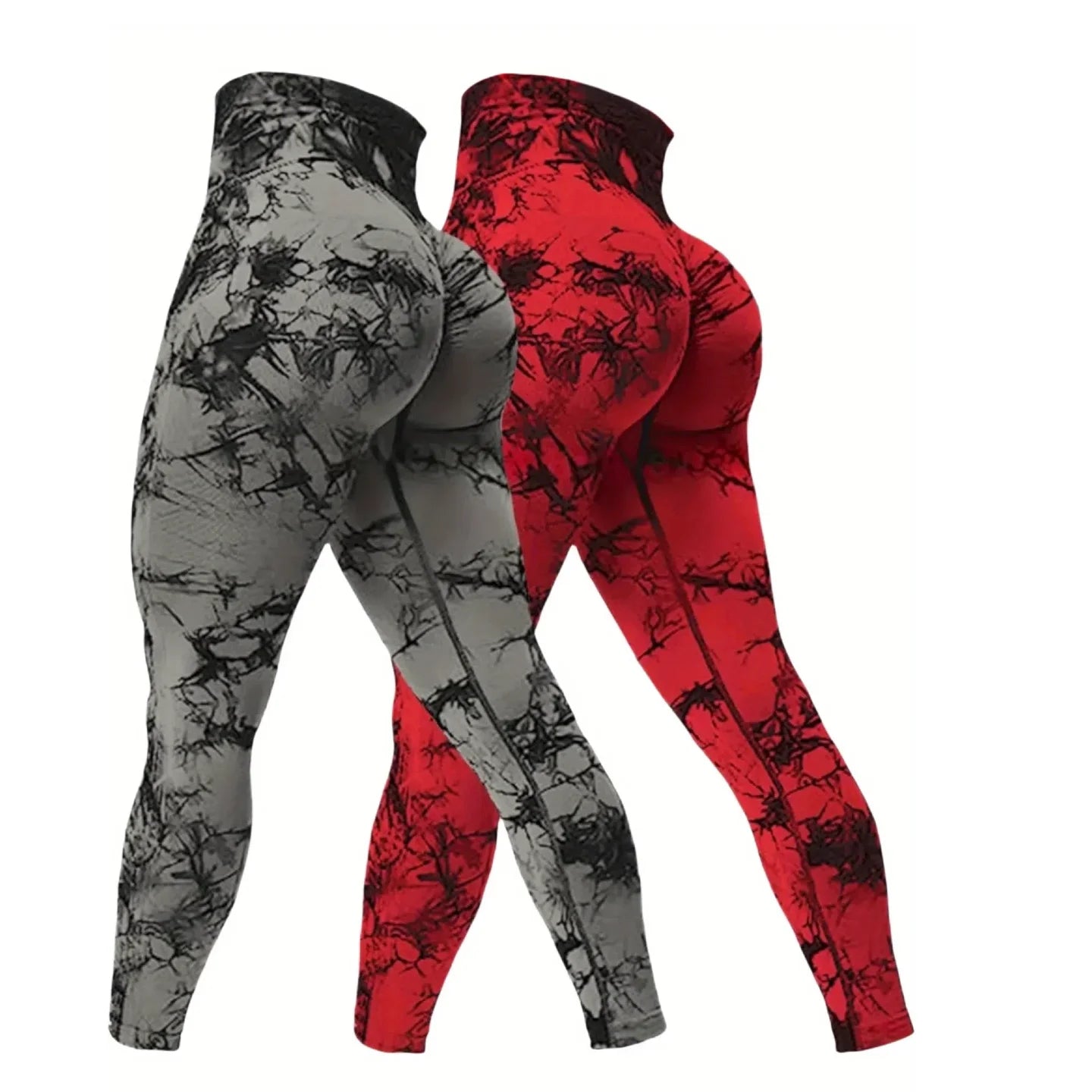 2 Pack Women's High Waisted  Lifting Seamless Solid Color Yoga Leggings Elastic And Breathable Fitness Sports Pants - WeightCityStore