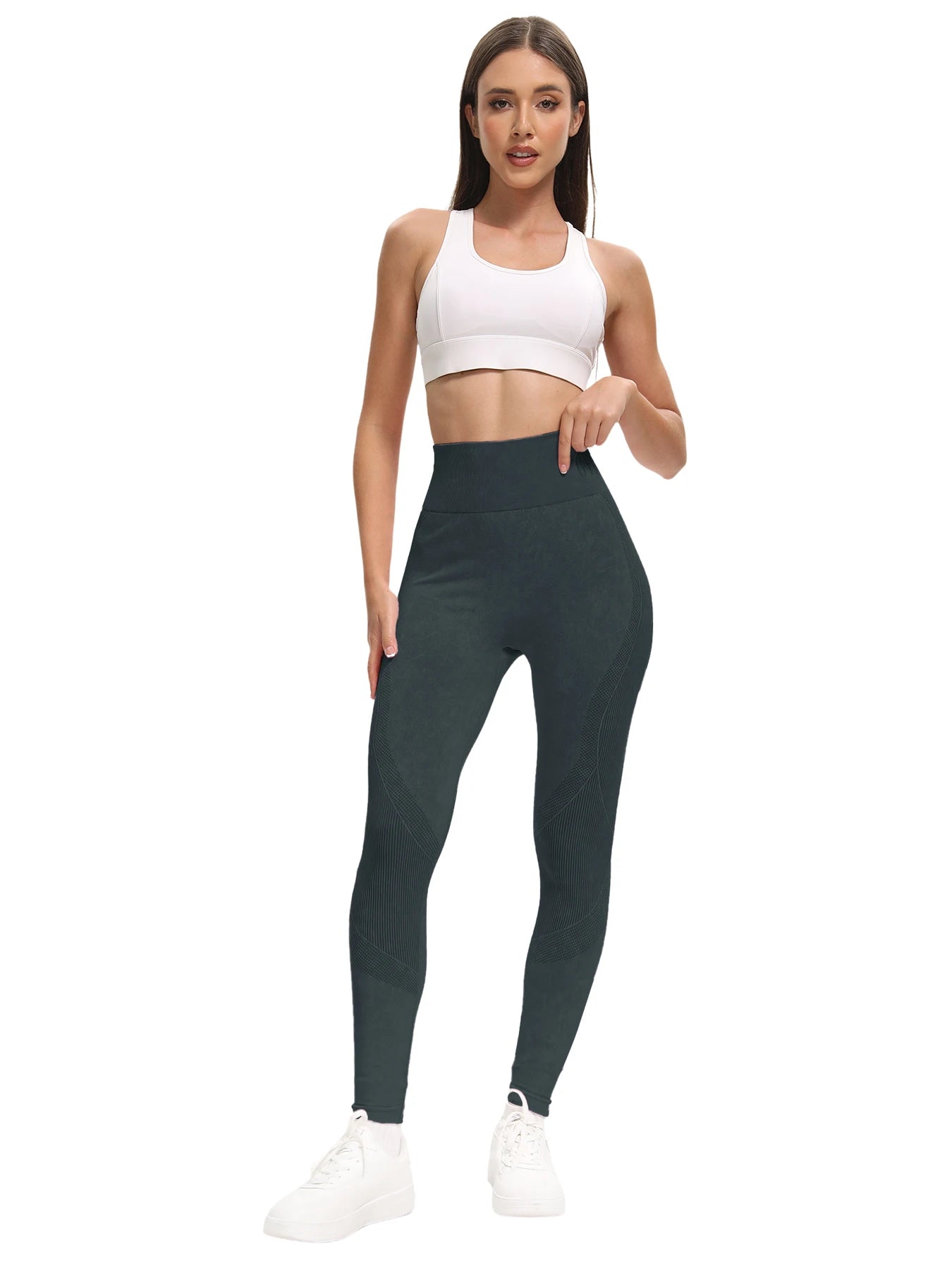 2 Pack Women's High Waisted  Lifting Seamless Solid Color Yoga Leggings Elastic And Breathable Fitness Sports Pants - WeightCityStore