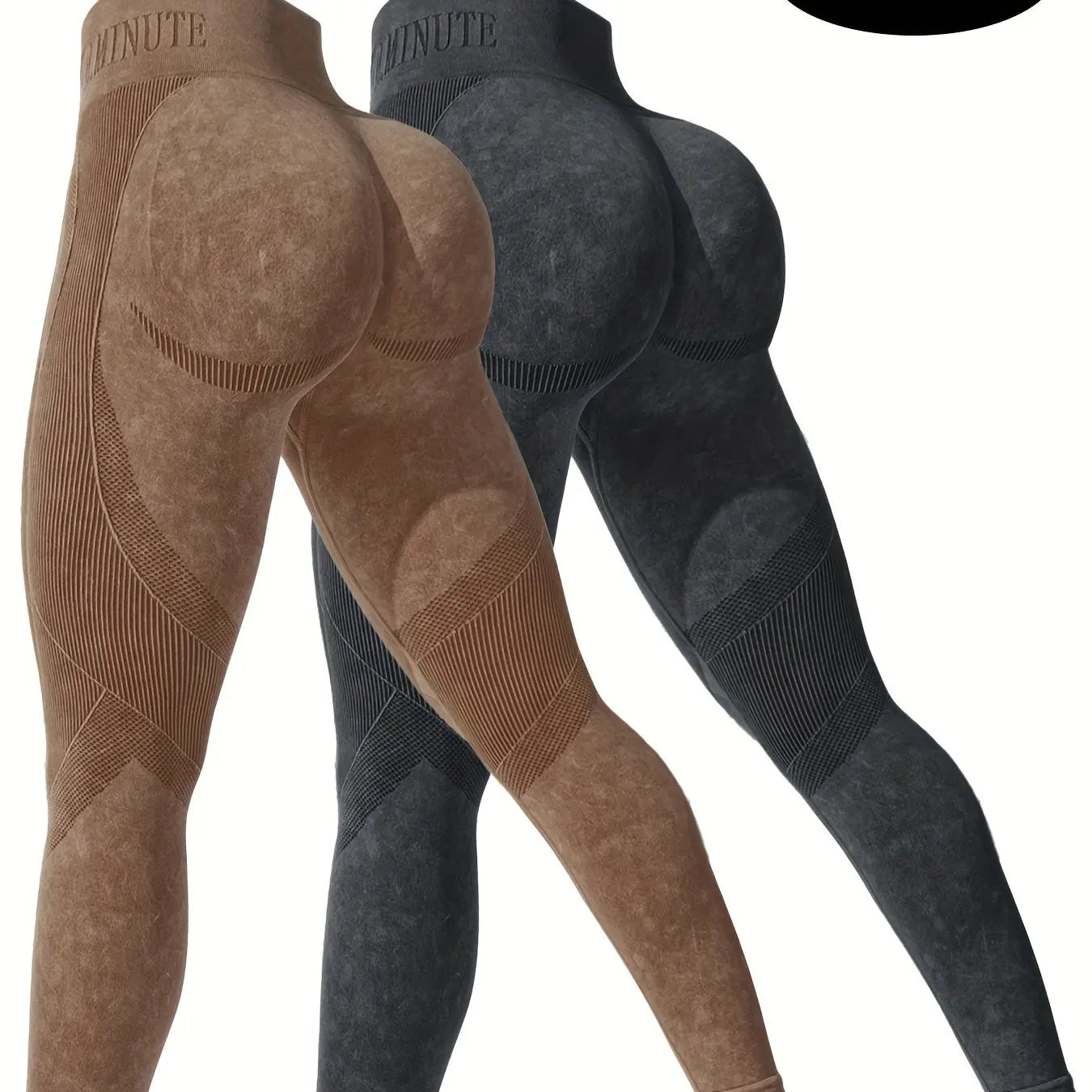 2 Pack Women's High Waisted  Lifting Seamless Solid Color Yoga Leggings Elastic And Breathable Fitness Sports Pants - WeightCityStore